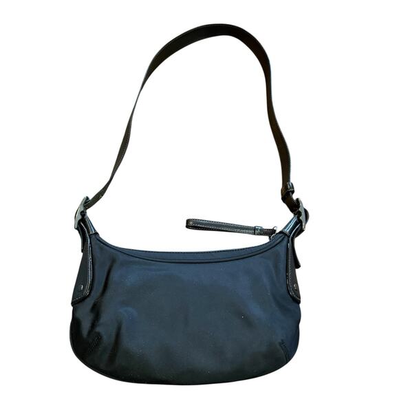 Coach A04K-6671 Hobo Shoulder Bag Pochette Black Nylon/Leather Strap/Trim - Picture 9 of 16